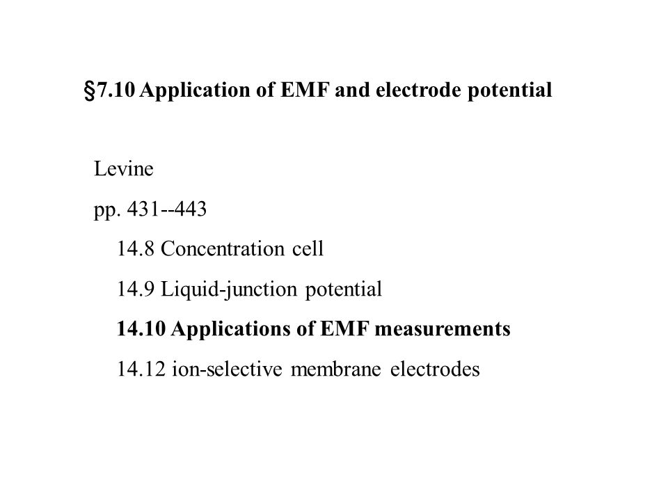 7 10 Application Of Emf And Electrode Potential Ppt Download