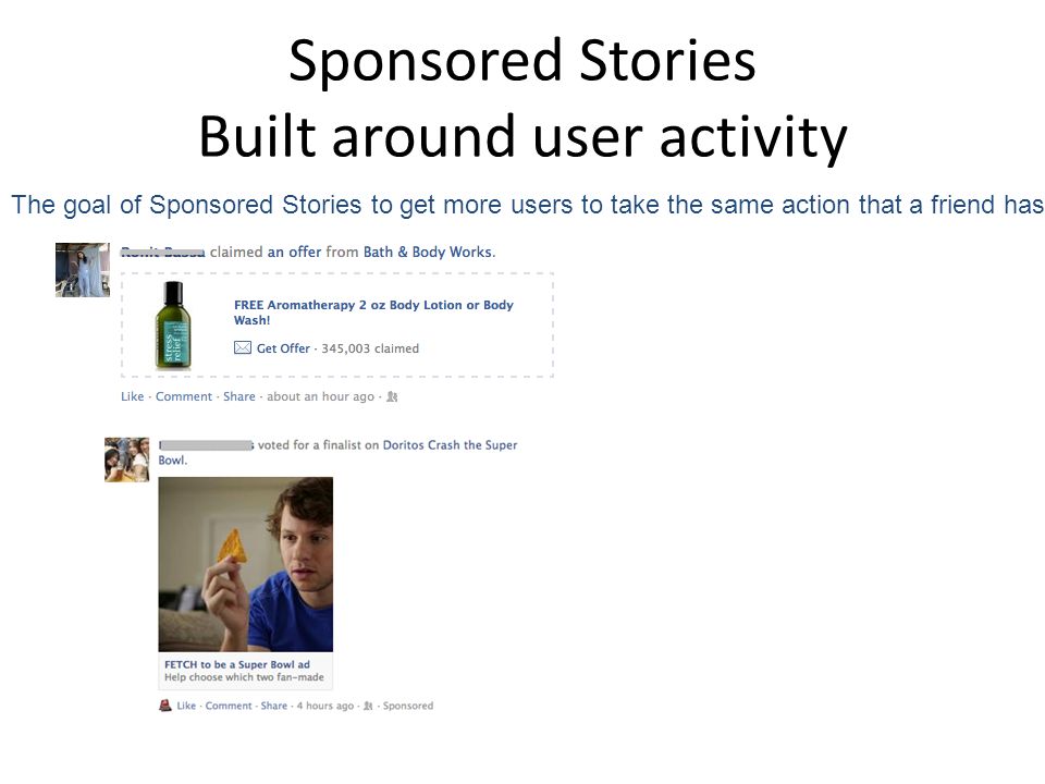Sponsored Stories Built around user activity