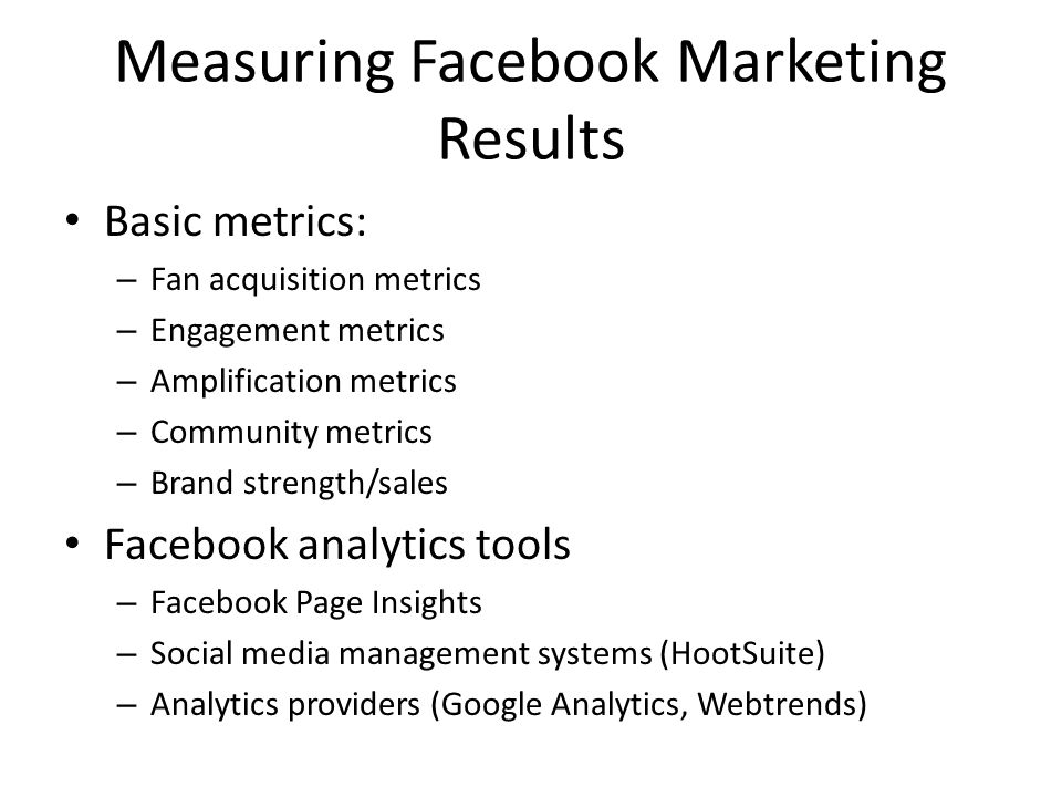 Measuring Facebook Marketing Results