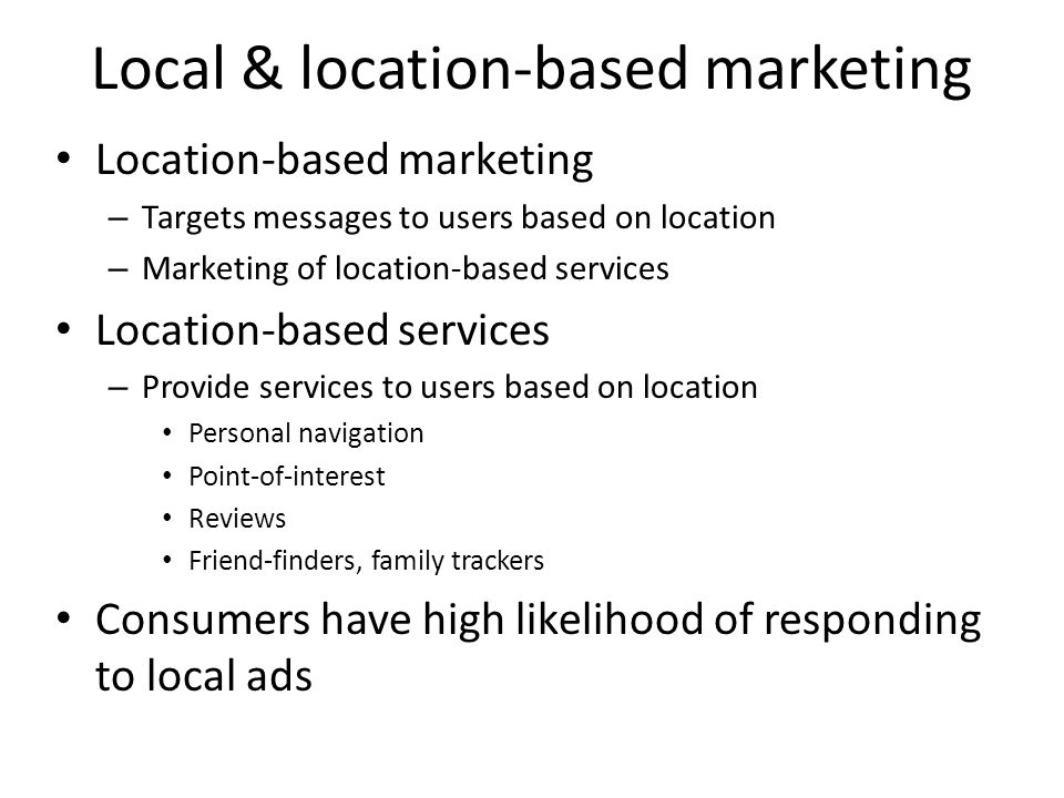 Local & location-based marketing