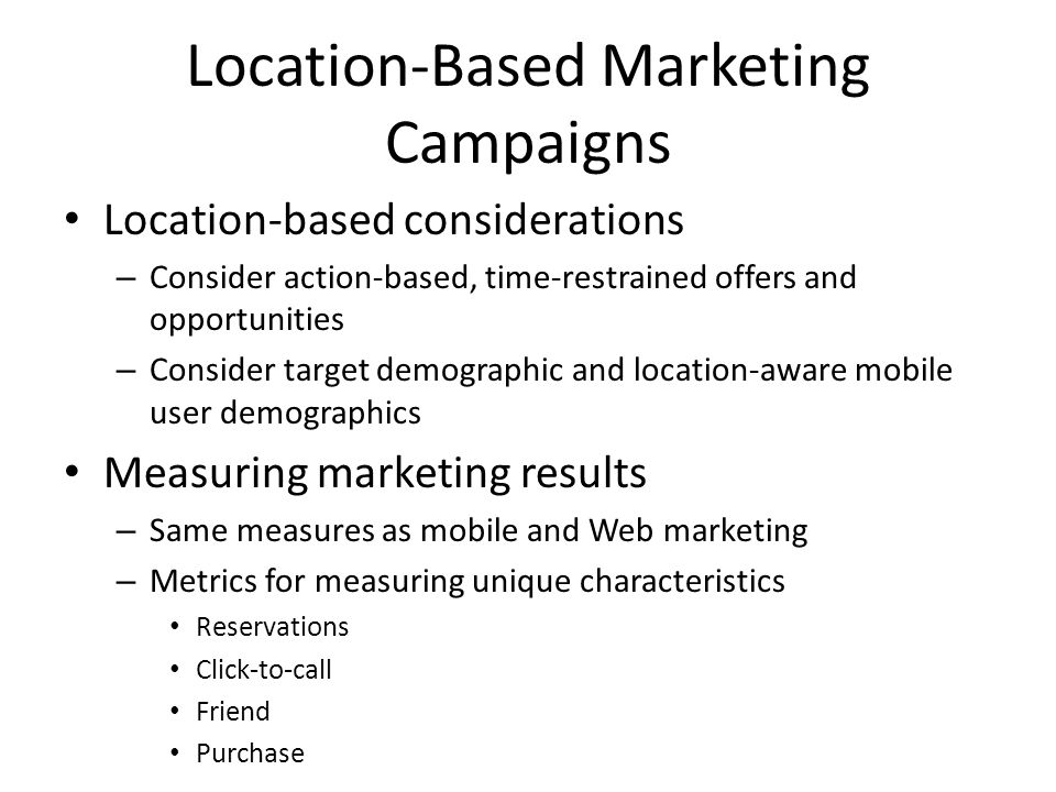 Location-Based Marketing Campaigns