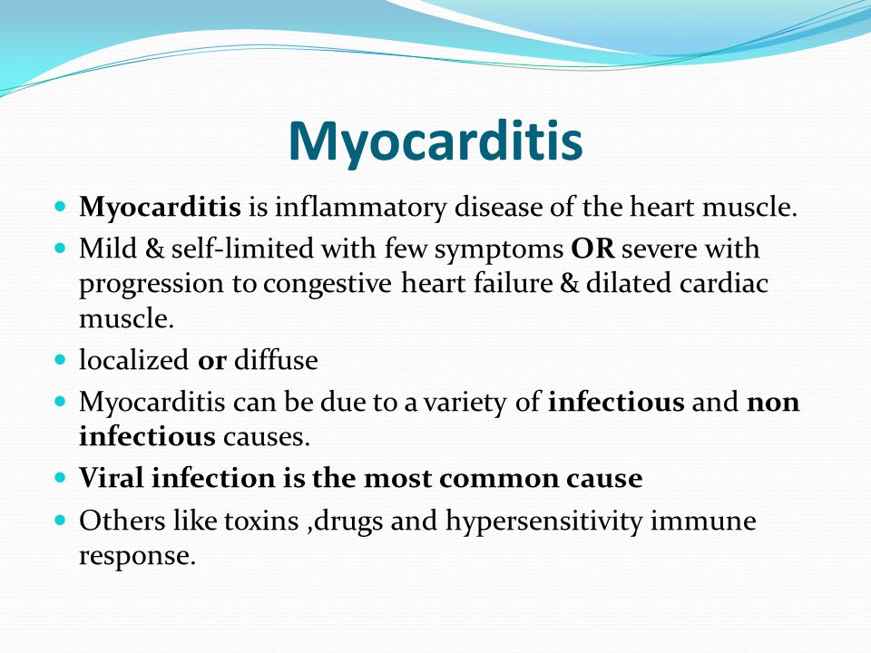 Myocarditis Causes - Presentation Assessment And Management Of Acute Myocarditis In Infants And Children 2008 03 01 Ahc Media Continuing Medical Education Publishing - When you have an infection, your immune system produces special cells to fight off.