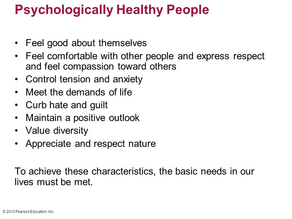 a psychologically healthy person is