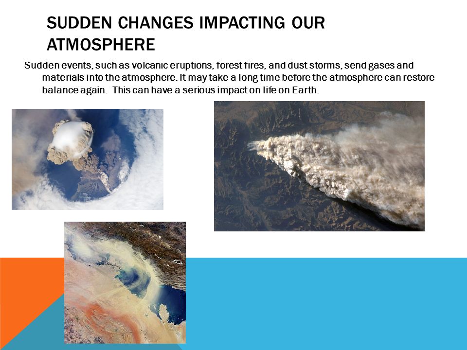 Sudden changes impacting our atmosphere