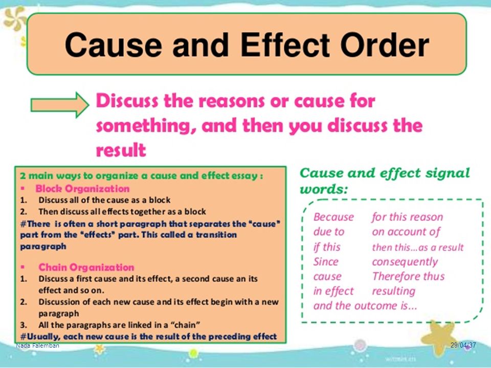 cause and effect order
