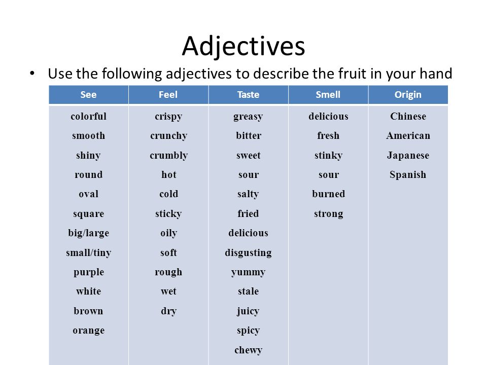 Вкус перевод на английский. Use adjective. Following adjectives. Taste adjectives. Describe формы.
