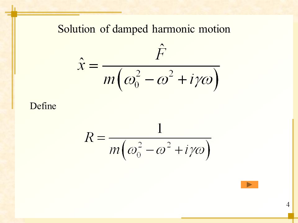 Solution of damped harmonic motion