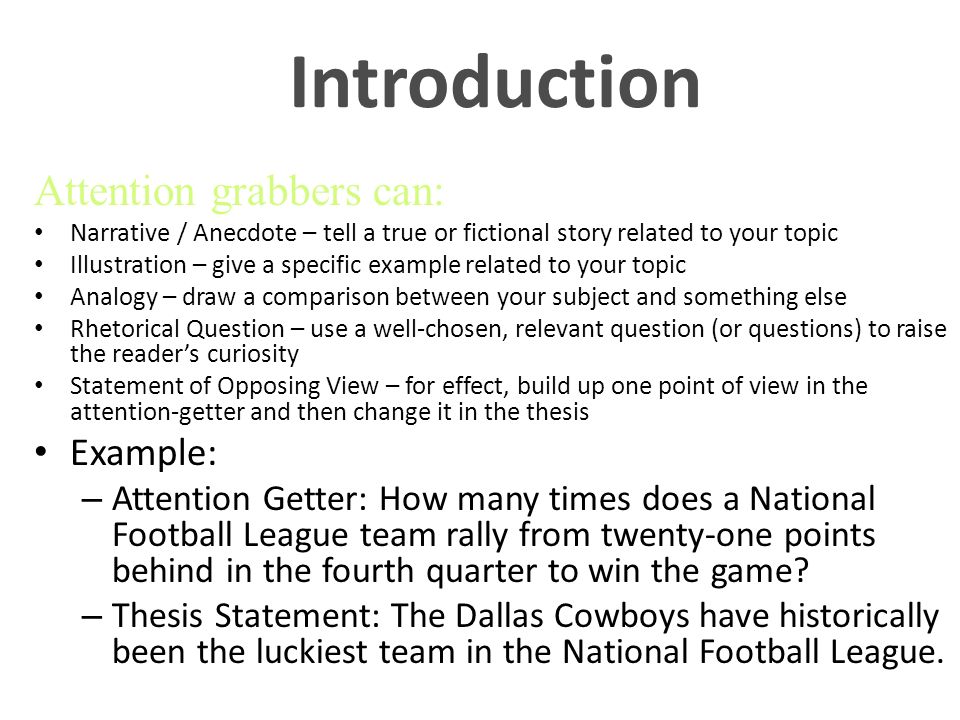 Attention grabbers for essays examples