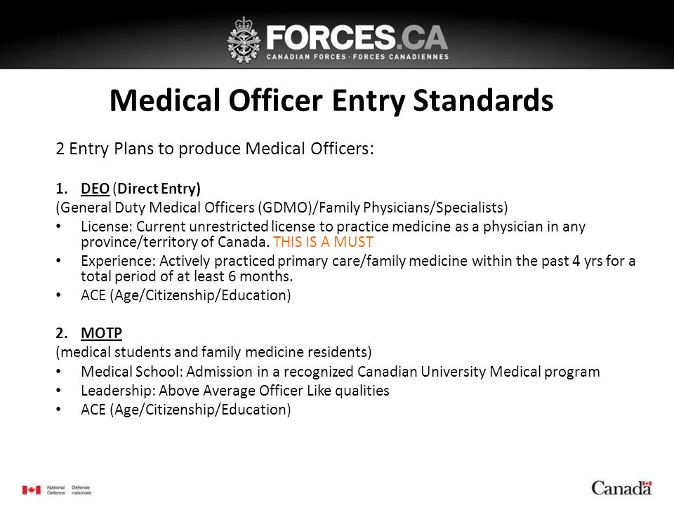 Military Medical Training Program (MMTP) & Medical Officer Training Plan  (MOTP)