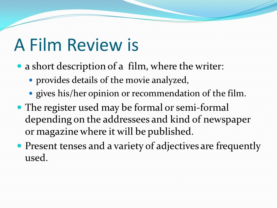 How to Write a Film Review - ppt video online download