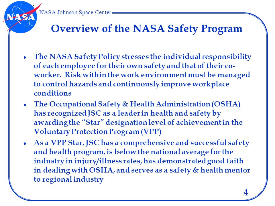 NASA JSC David T. Loyd Safety and Test Operations Division - ppt video  online download