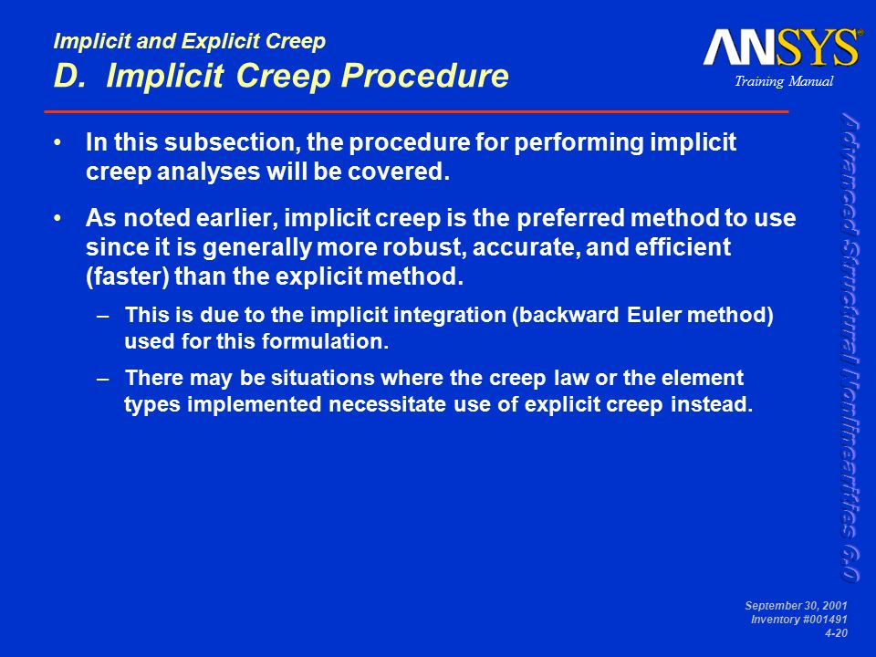 Elements of creep analysis