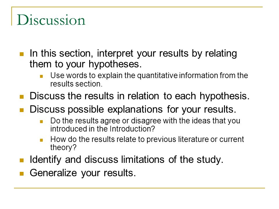 sample results and discussion of a research paper