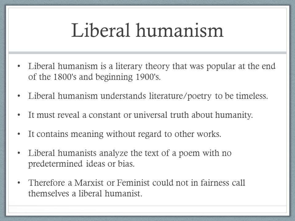 liberal humanist literary theory