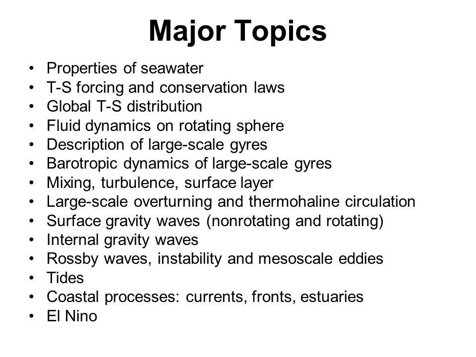 oceanography topics