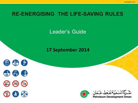 RE-ENERGISING THE LIFE-SAVING RULES