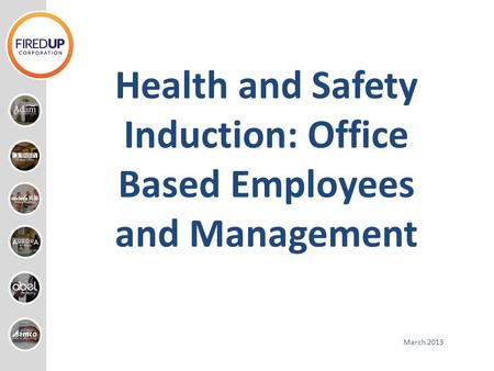 Health and Safety Induction: Office Based Employees and Management