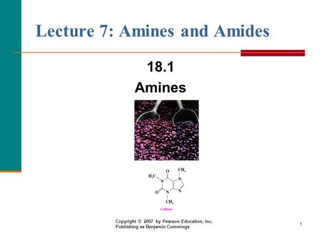 Lecture 7: Amines and Amides