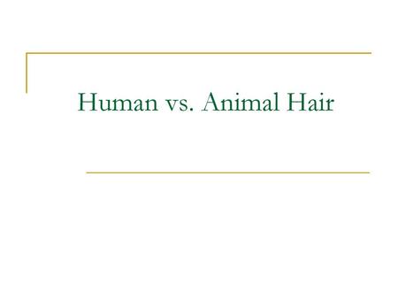 Human vs. Animal Hair.